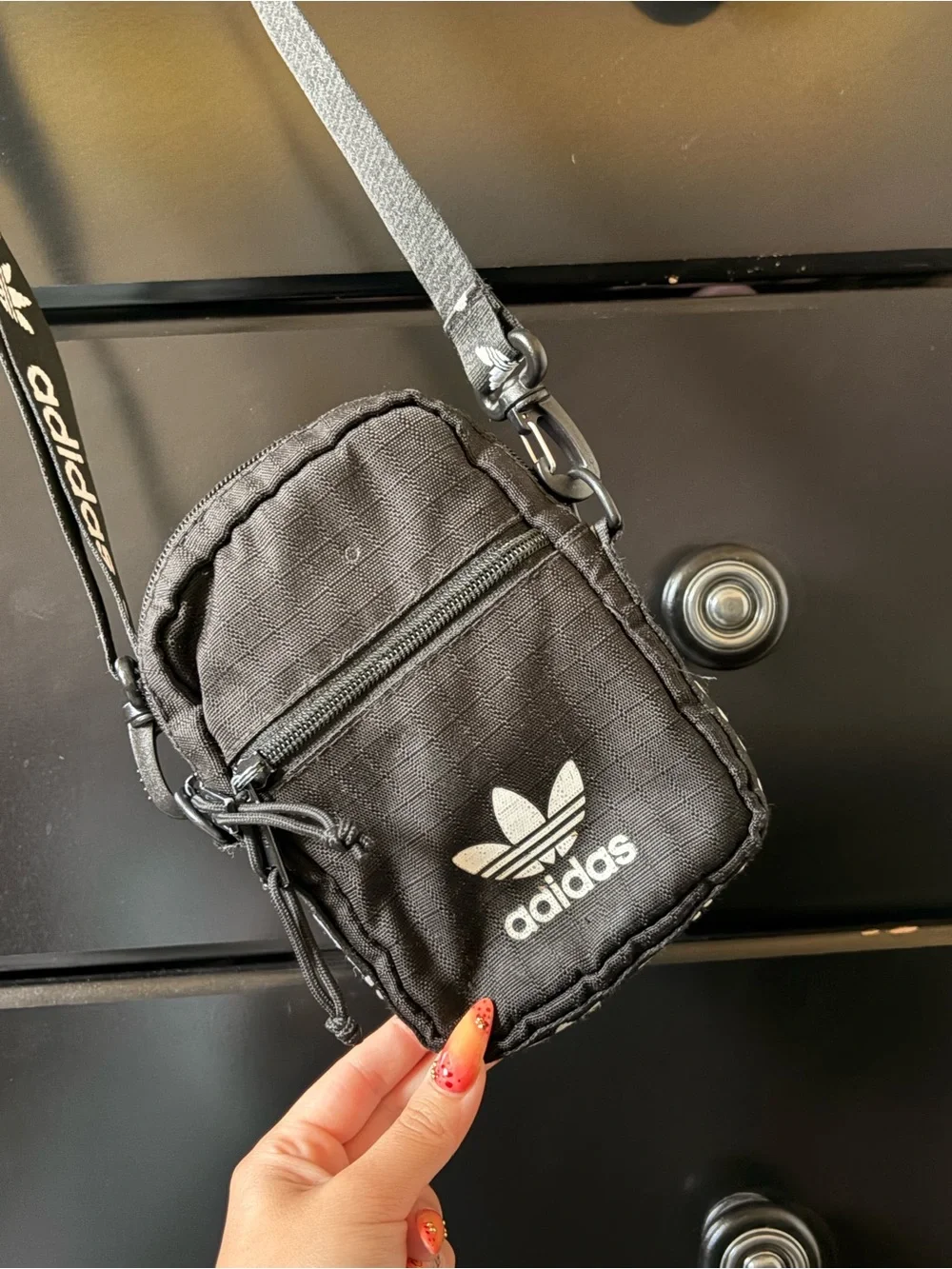 adidas Black Trefoil Mini Crossbody Pouch